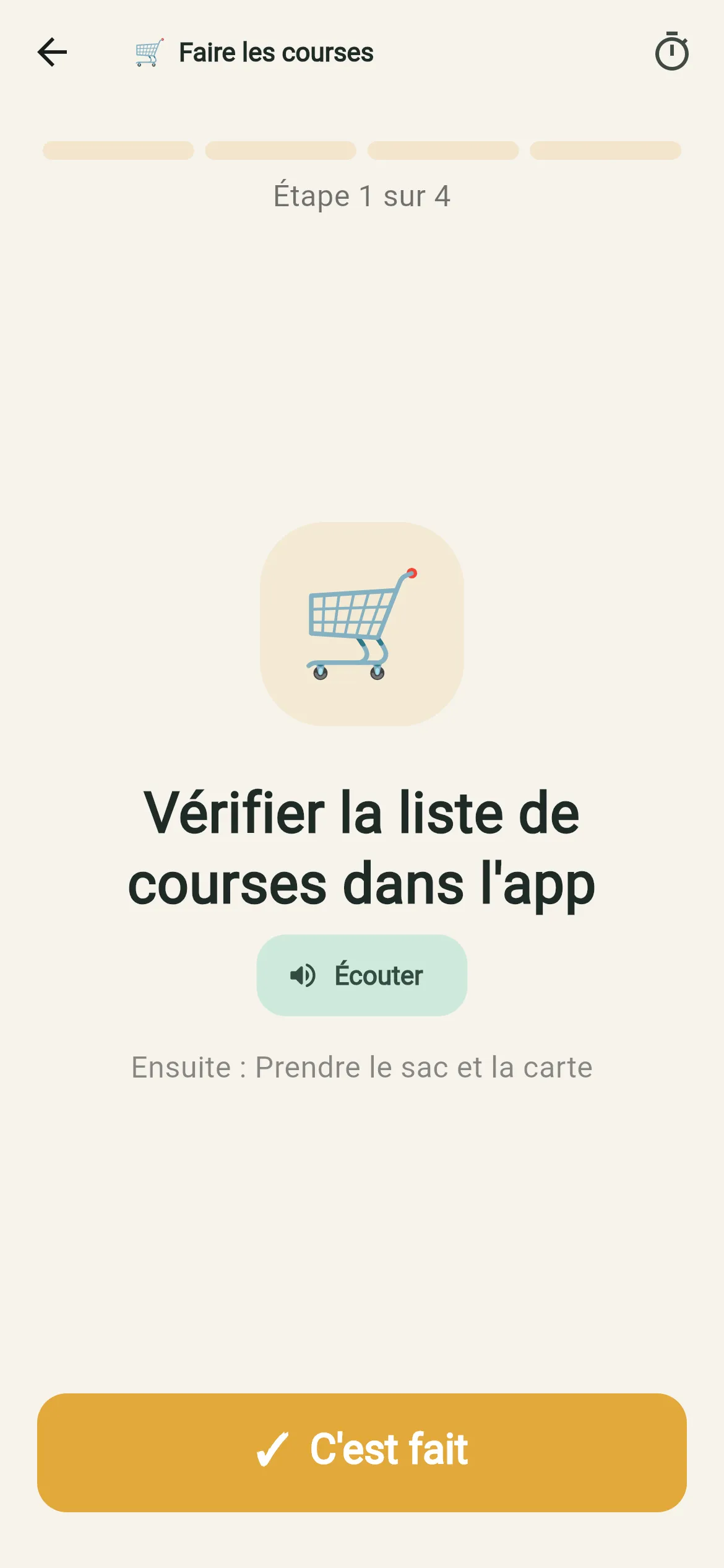 Une routine étape par étape.